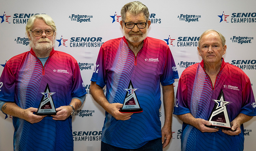 William Potter, William Roberts and Ed Cook at 2022 USBC Senior Championships