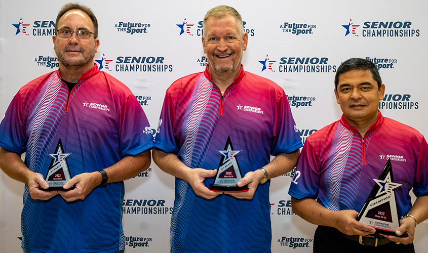 Craig Gott, Jeffrey Shaver and Villarico Villarin at 2022 USBC Senior Championships