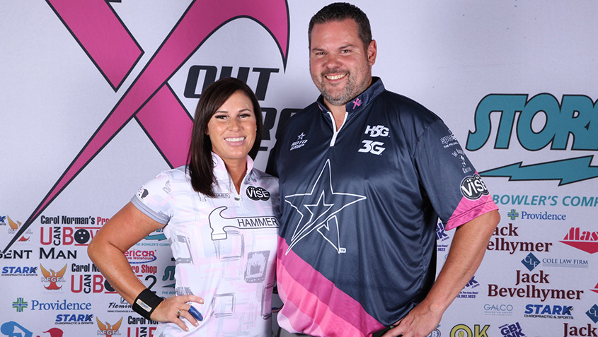 Shannon Sellens and Wes Malott at 2022 PBA/PWBA Striking Against Breast Cancer Mixed Doubles