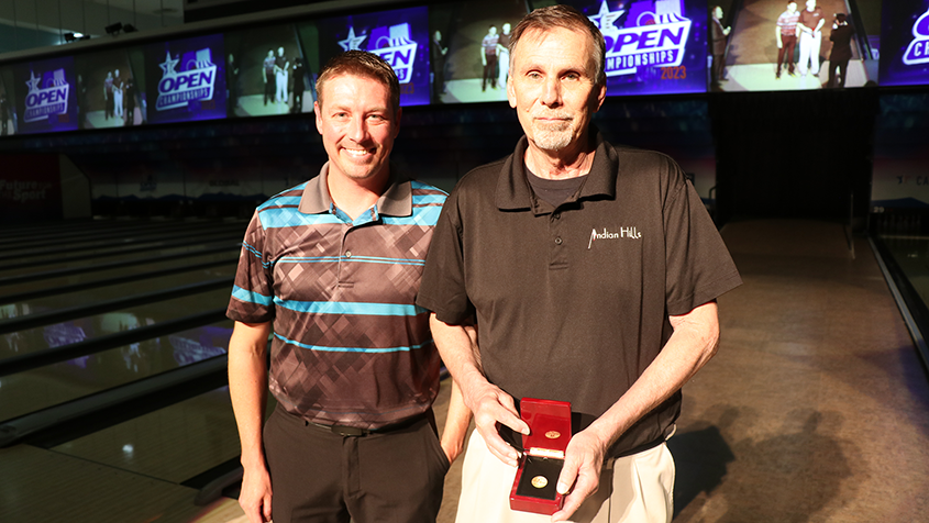 Richard Clark celebrates his 50th consecutive USBC Open Championships appearance with his stepson, Ray Kemmer