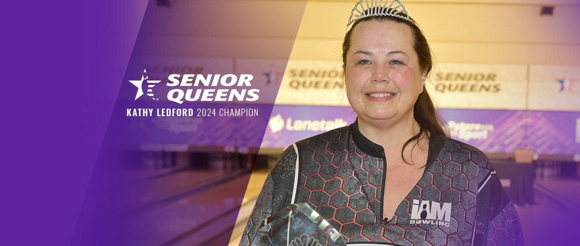 Kathy Ledford winning the 2024 USBC Senior Queens title