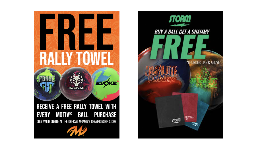 Motiv and Storm coupons for the 2024 USBC Women's Championships