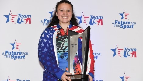 Brandon Bohn and Jillian Martin with U.S. Amateur trophies