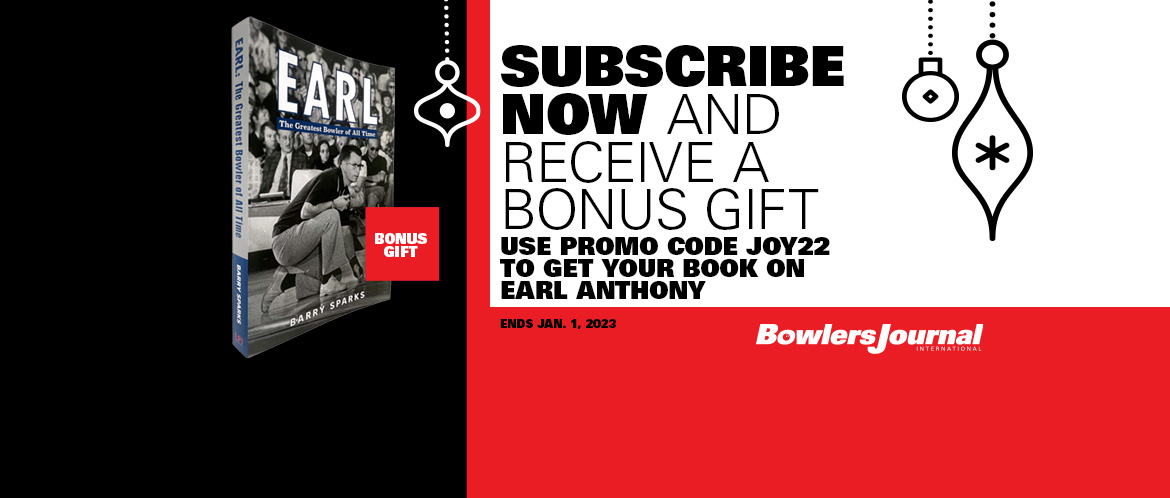 BJI holiday promo with Earl Anthony book