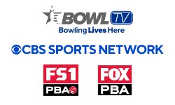 BowlTV, CBS Sports Network and PBA on FOX logos