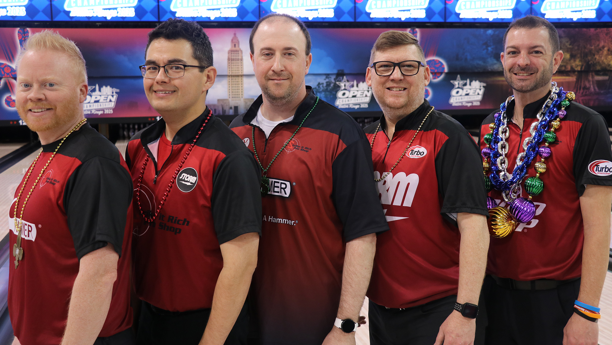 The members of Strike It Rich Pro Shop 1 at the 2025 USBC Open Championships