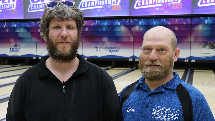 Garrett Heyerdahl and Clayton Monson at the 2023 USBC Open Championships