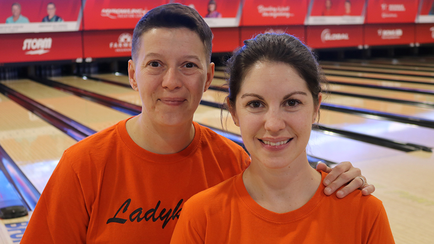 Tracy Fisher and Courtney Briggs at the 2023 USBC Women&#39;s Championships