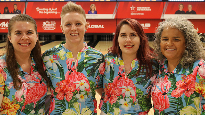 The members of Flamingo Floozies 2 at the 2023 USBC Women's Championships