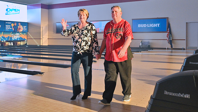 Jean and Michael Friedrichs during the opening ceremony at the 2024 USBC Open Championships