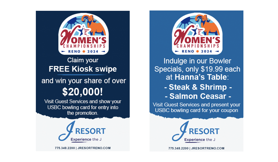 J Resort coupons for the 2024 USBC Women's Championships