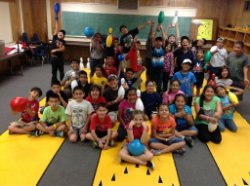 Children participating in Bowler's Ed