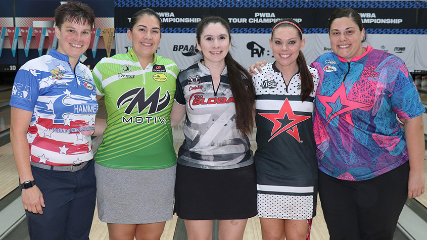 Shannon Pluhowsky, Maria José Rodriguez, Stephanie Zavala, Shannon O&#39;Keefe and Jordan Richard at 2022 PWBA Tour Championship