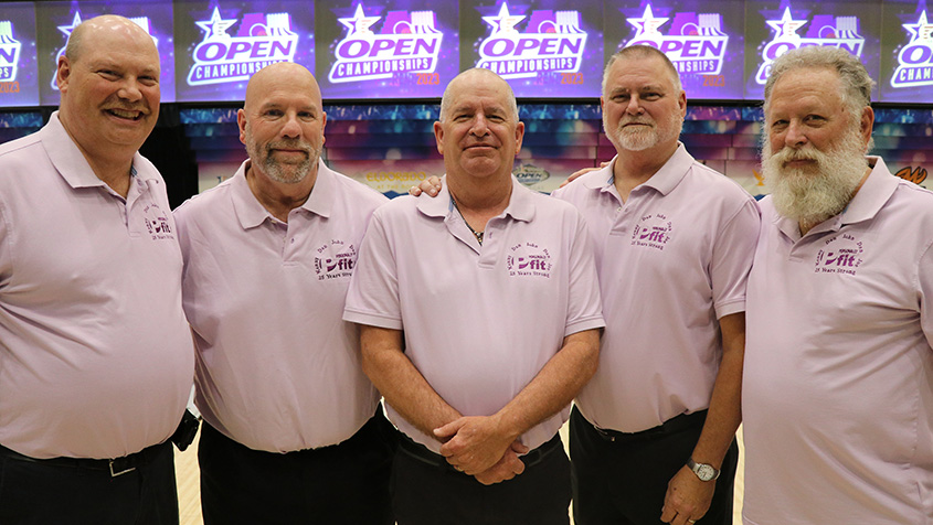 The members of PFit 25 at the 2023 USBC Open Championships