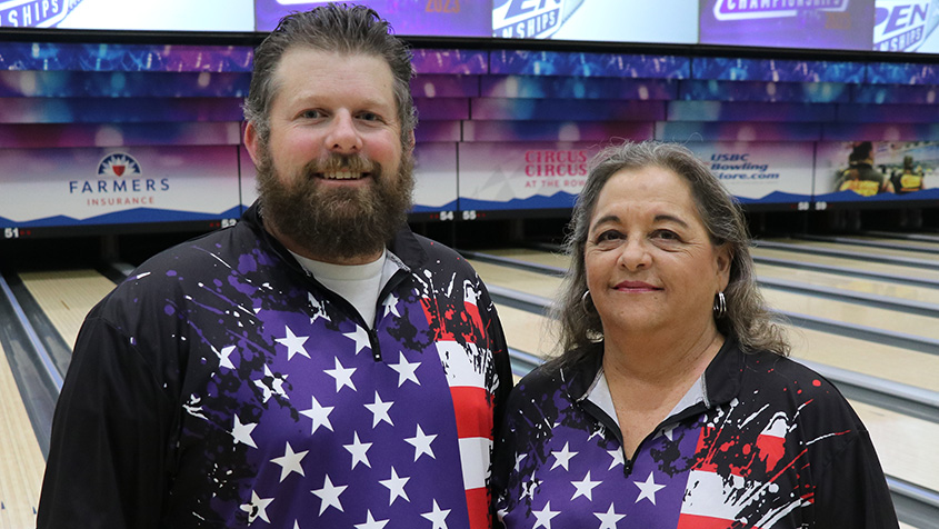 Travis Soule and Deanne Stote at the 2023 USBC Open Championships