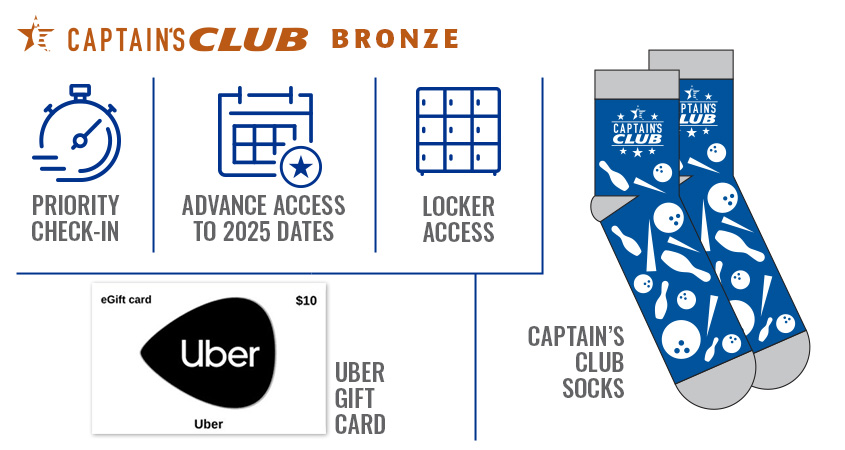 Bronze benefits for the Captain's Club