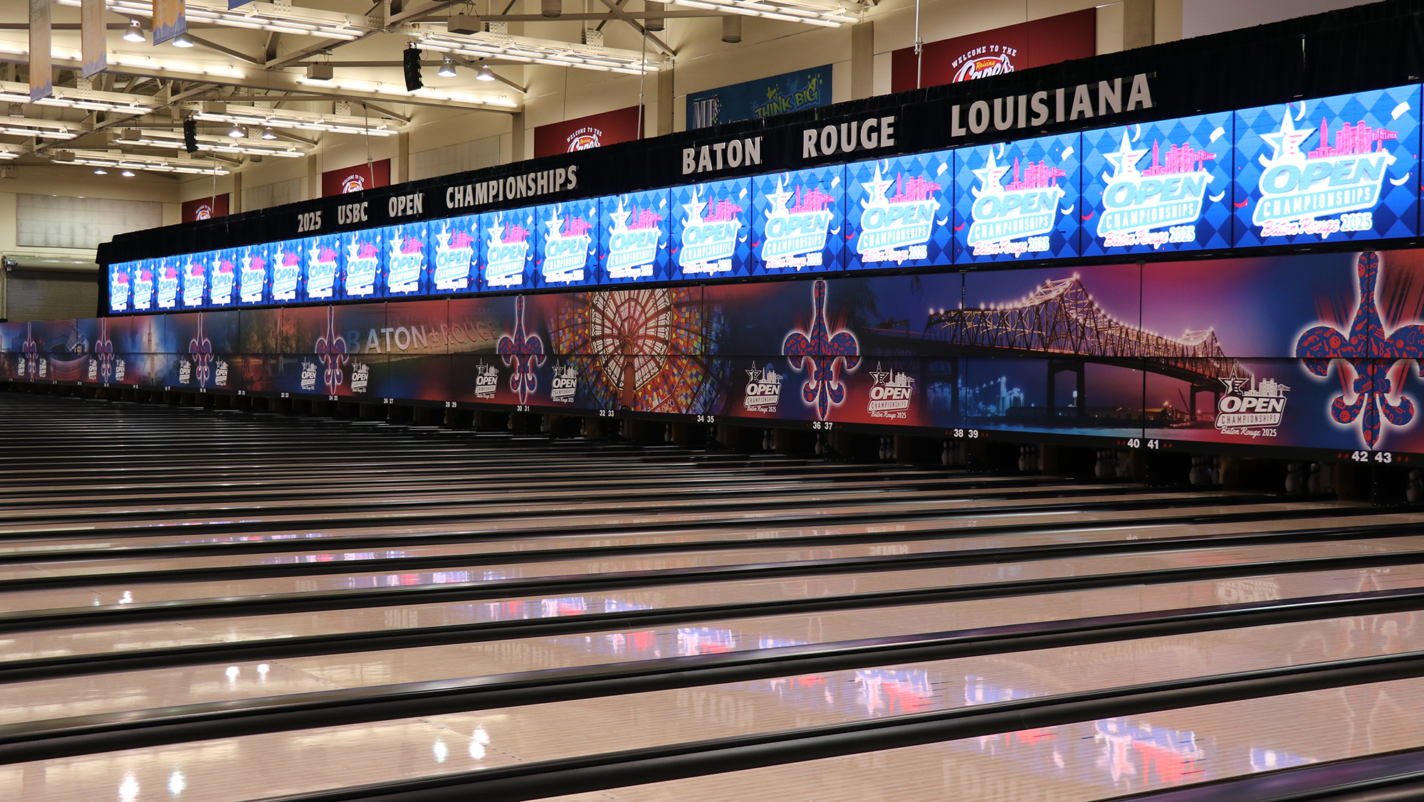 The lanes at the Raising Cane&#39;s River Center for the 2025 USBC Open Championships